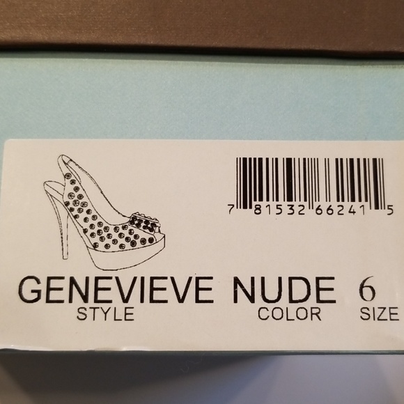 NYLA Genevieve Nude Tan Patent Open-Toe Heels - Picture 5 of 5